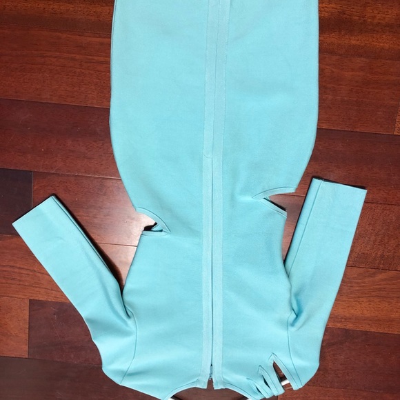 Aqua Bandage Dress with Cut Outs - Picture 5 of 5